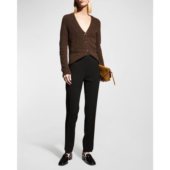 Lafayette 148 Bleecker Pants Size 10 Black Slim Leg Trouser Minimalist Designer - Picture 4 of 16